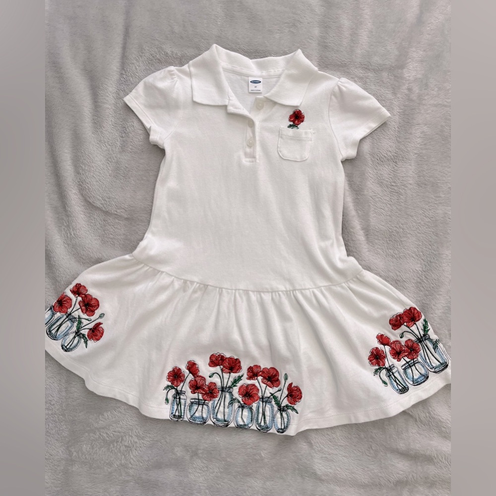 Old Navy polo-style dress with embroidered skirt